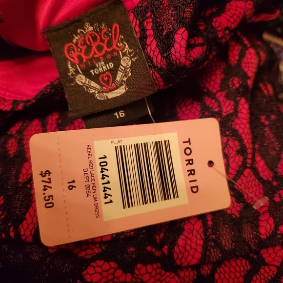 REBEL WILSON FOR TORRID LACE PEPLUM DRESS - Picture 6 of 6